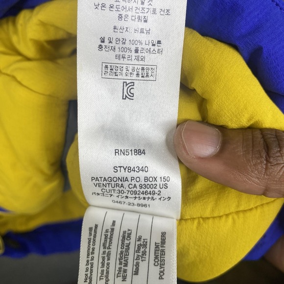Patagonia Jacket Womens Medium Blue Yellow H2No Hooded Triolet STY84340 - Picture 11 of 16